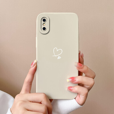 Skirtas iPhone X XR XS Max Case Heart minkštas skystas silikoninis fotoaparato apsauginis dangtelis Apple iPhoneX XR XSMax Funda For Girls
