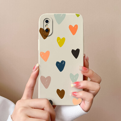 Skirtas iPhone X XR XS Max Case Heart minkštas skystas silikoninis fotoaparato apsauginis dangtelis Apple iPhoneX XR XSMax Funda For Girls