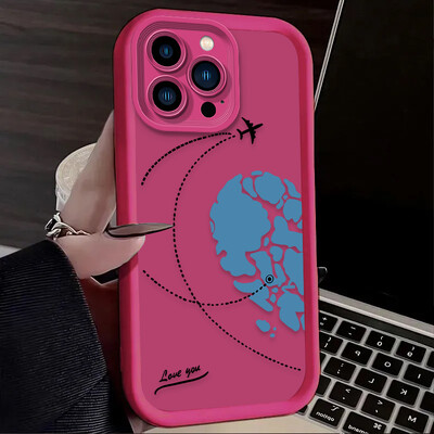 Uparena telefonska torbica Love Heart za iPhone 16 15 14 13 12 11 Pro Max XS X XR 8 7 Plus SE 2020 Mekana silikonska maska otporna na udarce