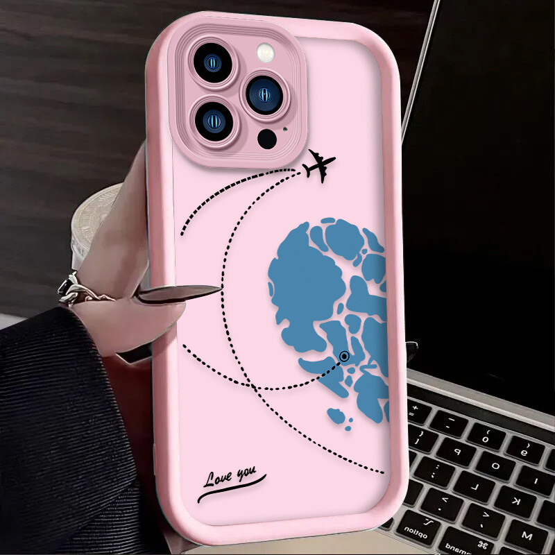 Uparena telefonska torbica Love Heart za iPhone 16 15 14 13 12 11 Pro Max XS X XR 8 7 Plus SE 2020 Mekana silikonska maska otporna na udarce