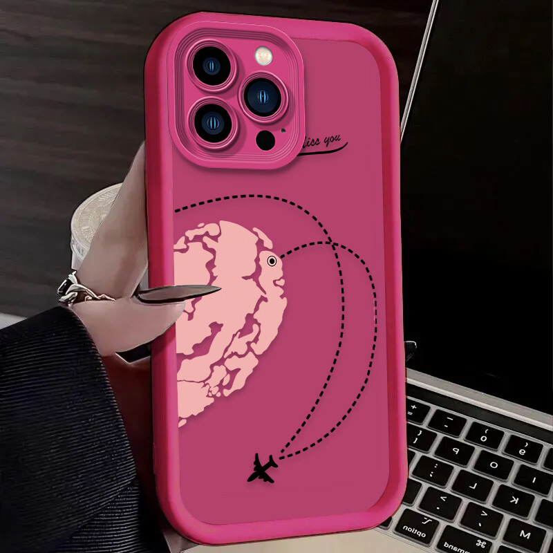 Uparena telefonska torbica Love Heart za iPhone 16 15 14 13 12 11 Pro Max XS X XR 8 7 Plus SE 2020 Mekana silikonska maska otporna na udarce