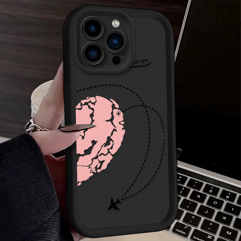 Uparena telefonska torbica Love Heart za iPhone 16 15 14 13 12 11 Pro Max XS X XR 8 7 Plus SE 2020 Mekana silikonska maska otporna na udarce