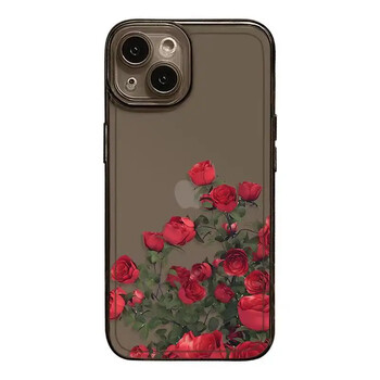 Μαλακή διαφανής θήκη τηλεφώνου Rose για iPhone 11 12 13 14 15 Pro Max XR XS X 7 8 15 Plus SE 2022 Προστασία φακού Μαλακό πίσω κάλυμμα