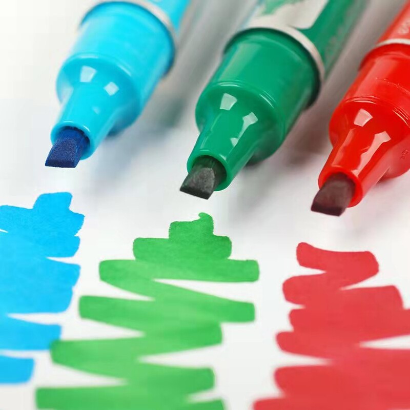 12 цвята/комплект Джъмбо размер Перманентни маркери Насипни големи перманентни маркери Химикалки с връх на длето Джъмбо маркери Химикалки Дебел перманентен белег