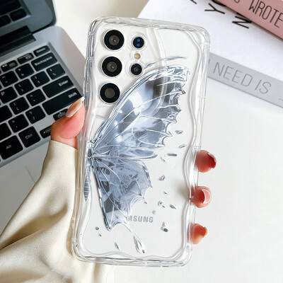 Θήκη τηλεφώνου Butterfly Lanyard για iPhone 15 14 13 12 11 Pro Max 6 7 8 Plus XS Max XR Bead Bracelet Strap Κάλυμμα αλυσίδας καρπού