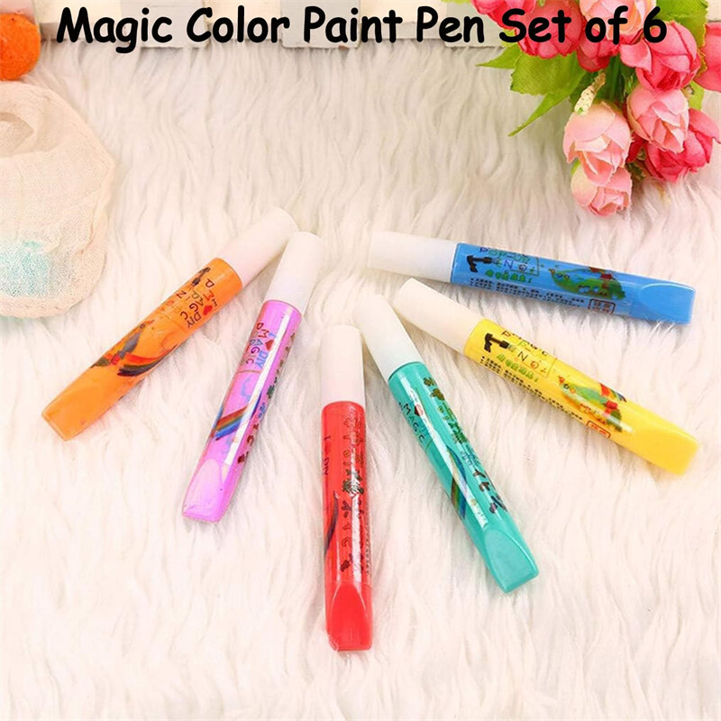 2 комплекта Magic Puffy Paint Pens Направи си сам Bubble Drawing Pens Magic Puffy Pens for Kids Puffy Puffy Pens Magic Color Paint Pens Комплект от 6