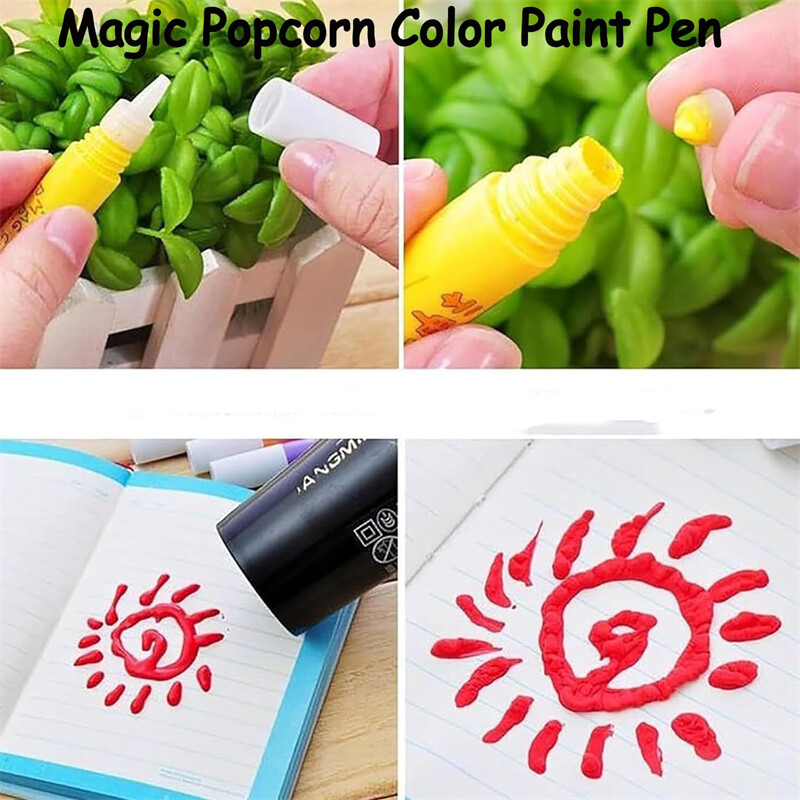2 комплекта Magic Puffy Paint Pens Направи си сам Bubble Drawing Pens Magic Puffy Pens for Kids Puffy Puffy Pens Magic Color Paint Pens Комплект от 6