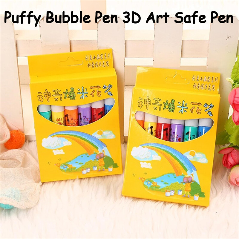 2 комплекта Magic Puffy Paint Pens Направи си сам Bubble Drawing Pens Magic Puffy Pens for Kids Puffy Puffy Pens Magic Color Paint Pens Комплект от 6