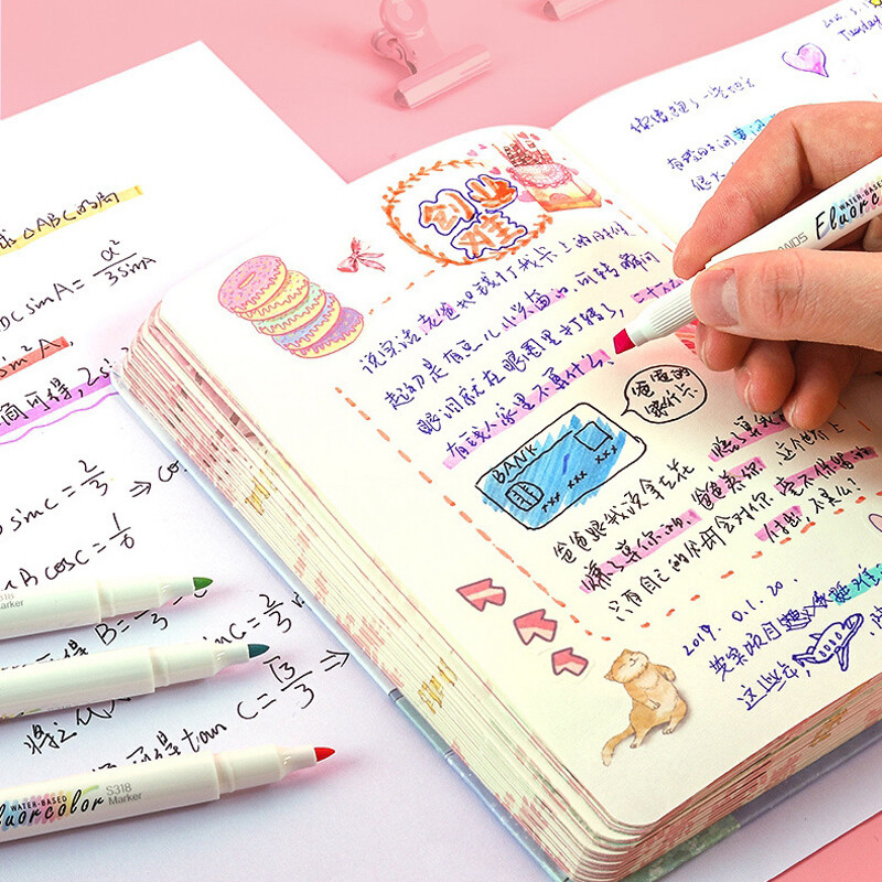 5 kom/set slatka fluorescentna olovka u boji, visokokvalitetna japanska kreativna olovka za isticanje, kawaii umjetnički pribor