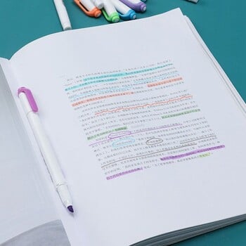 5/10 Colors Double Headed Highlighter Pen Art Markers Kawaii Japanese Soft Color Fluorescent Pens School & Office Gary