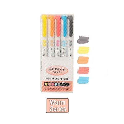 5/10 spalvų Dviejų galvučių paryškinimo rašiklis Art Markers Kawaii japonų minkštų spalvų fluorescenciniai rašikliai Mokyklos ir biuro reikmenys