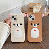 Fashion Cute Cartoon Rilakkuma Bear Κάλυμμα θήκης τηλεφώνου από μαλακή σιλικόνη για iPhone 11 12 13 14 15 16 Pro Max