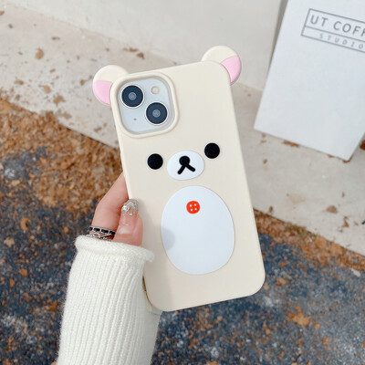 Fashion Cute Cartoon Rilakkuma Bear Κάλυμμα θήκης τηλεφώνου από μαλακή σιλικόνη για iPhone 11 12 13 14 15 16 Pro Max