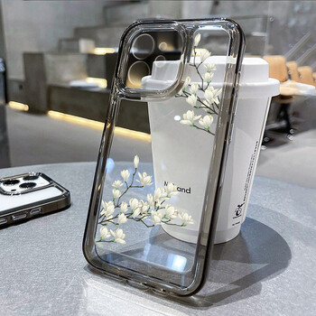 Θήκη τηλεφώνου Soft Flower για iPhone 11 Θήκη iPhone 13 15 12 14 16 Pro Max XR X XS 7 8 Plus SE 2020 Διαφανές κάλυμμα σιλικόνης