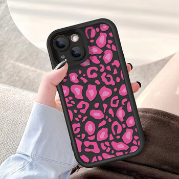 Θήκη υγρής σιλικόνης Pink Leopard για iPhone 16 Pro Max Κάλυμμα iPhone 15 14 13 11 12 XS Max X XR 7 8 Plus SE 2020 Αντικραδασμική θήκη