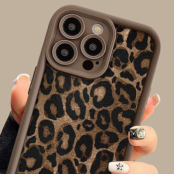 Κάλυμμα αλυσίδας τηλεφώνου Winter Leopard Print για iPhone 16 15 14 13 11 12 Pro Max Plus Cute Short Nylon Lanyard Κρεμαστό κάλυμμα σχοινιού