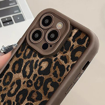 Κάλυμμα αλυσίδας τηλεφώνου Winter Leopard Print για iPhone 16 15 14 13 11 12 Pro Max Plus Cute Short Nylon Lanyard Κρεμαστό κάλυμμα σχοινιού