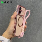 Luxury Love Heart Magsafe bežična torbica za narukvicu za iPhone 16 15 14 13 12 16 Plus Pro Max Magnetic Cover za narukvicu