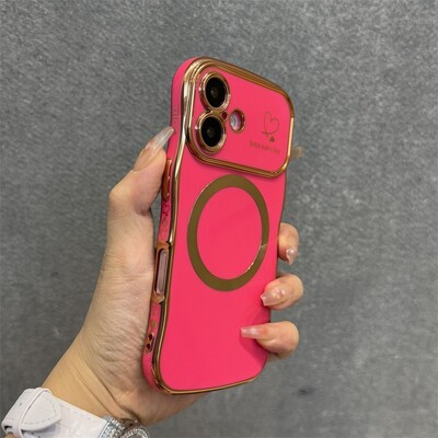 Luxury Love Heart Magsafe bežična torbica za narukvicu za iPhone 16 15 14 13 12 16 Plus Pro Max Magnetic Cover za narukvicu