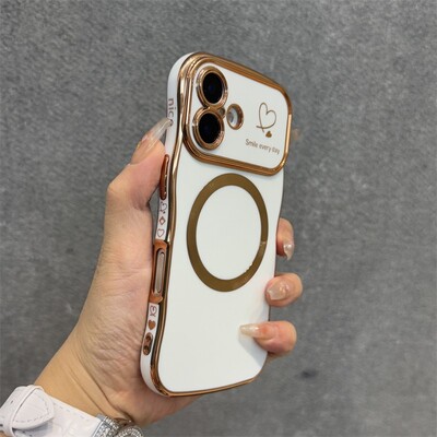 Luxury Love Heart Magsafe bežična torbica za narukvicu za iPhone 16 15 14 13 12 16 Plus Pro Max Magnetic Cover za narukvicu