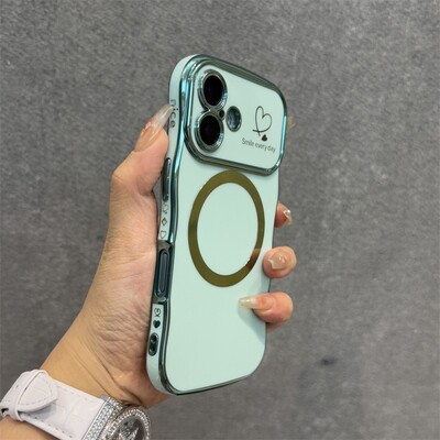 Luxury Love Heart Magsafe bežična torbica za narukvicu za iPhone 16 15 14 13 12 16 Plus Pro Max Magnetic Cover za narukvicu