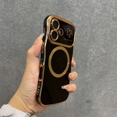 Luxury Love Heart Magsafe bežična torbica za narukvicu za iPhone 16 15 14 13 12 16 Plus Pro Max Magnetic Cover za narukvicu