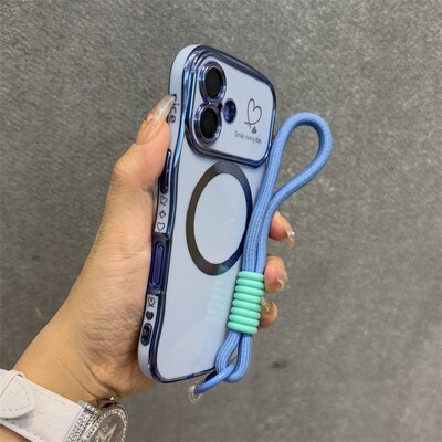 Luxury Love Heart Magsafe bežična torbica za narukvicu za iPhone 16 15 14 13 12 16 Plus Pro Max Magnetic Cover za narukvicu