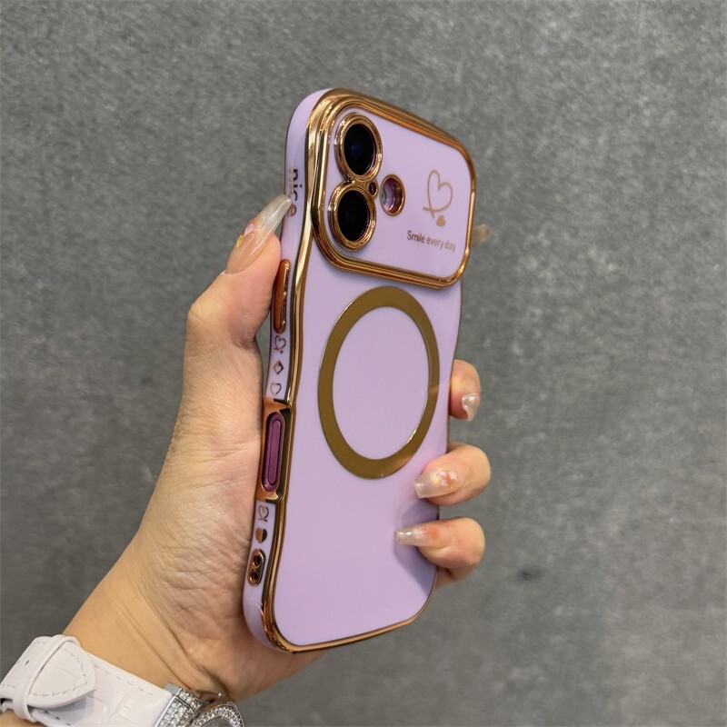 Luxury Love Heart Magsafe bežična torbica za narukvicu za iPhone 16 15 14 13 12 16 Plus Pro Max Magnetic Cover za narukvicu