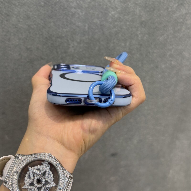 Luxury Love Heart Magsafe bežična torbica za narukvicu za iPhone 16 15 14 13 12 16 Plus Pro Max Magnetic Cover za narukvicu