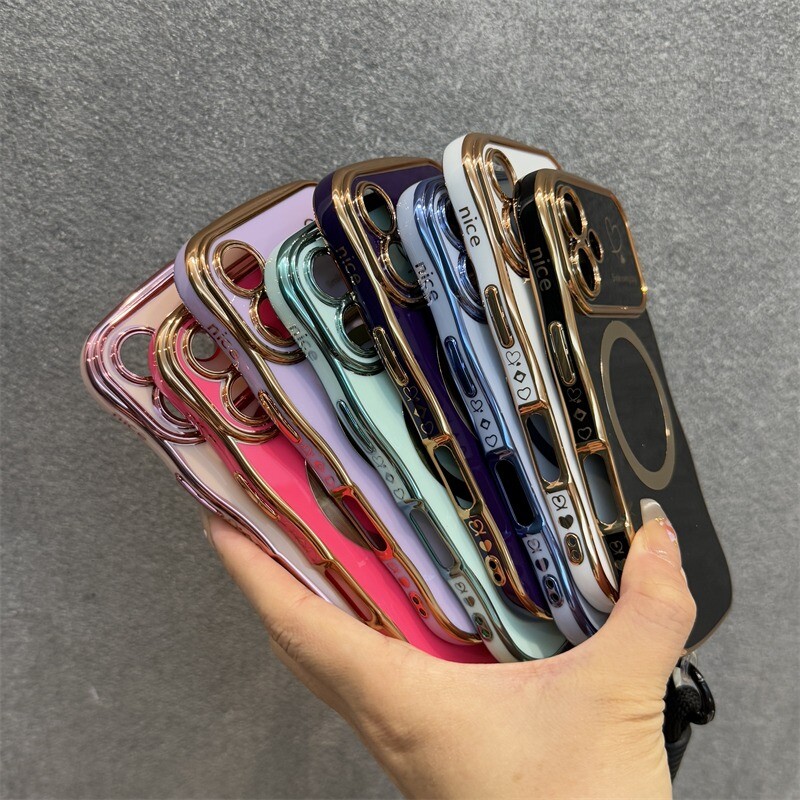 Luxury Love Heart Magsafe bežična torbica za narukvicu za iPhone 16 15 14 13 12 16 Plus Pro Max Magnetic Cover za narukvicu