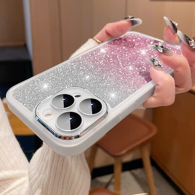 Bling Glitter minkštas telefono dėklas, skirtas Xiaomi Redmi Note 13 Pro Plus 4G 5G 12 11 11S 10 10S 9 9S Pro fotoaparato apsauginis silikoninis dangtelis