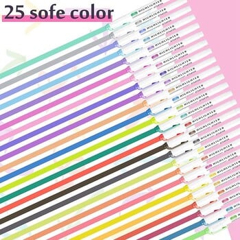 15/25 Colors Cute Double Head Highlighter Pen Art Marker Ιαπωνικό καναπέ Φθορίζον στυλό Σχολική επιστολή γραφείου