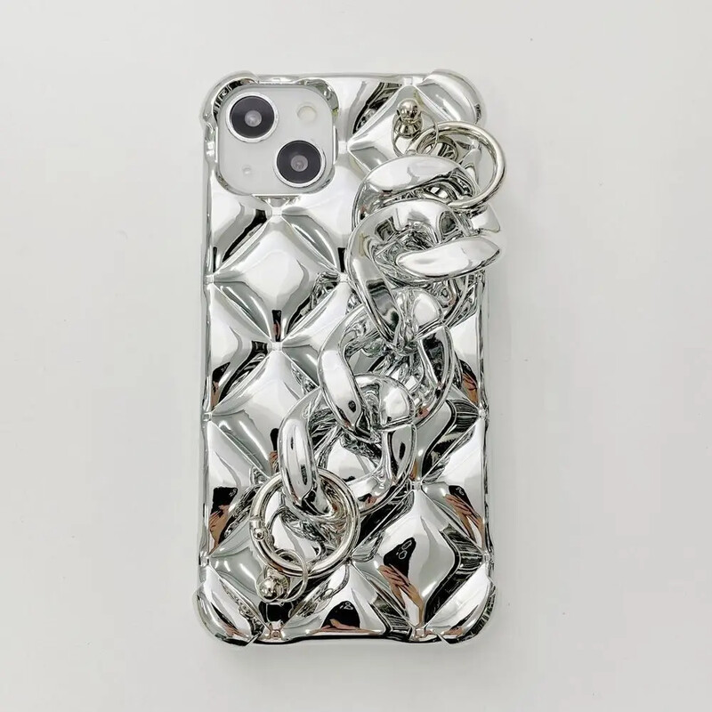 Svjetlucave telefonske maske sa zlatnim remenom za Iphone 16 Pro Max15 14 13 11 Xr X Xs Mekane maske otporne na udarce Zaštita za fotoaparat Coques