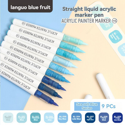 9 цвята химикалки с акрилна боя, маркери, първокласни акрилни писалки с цвят на кожата за дърво, платно, камък, скала, живопис, стъклокерамика