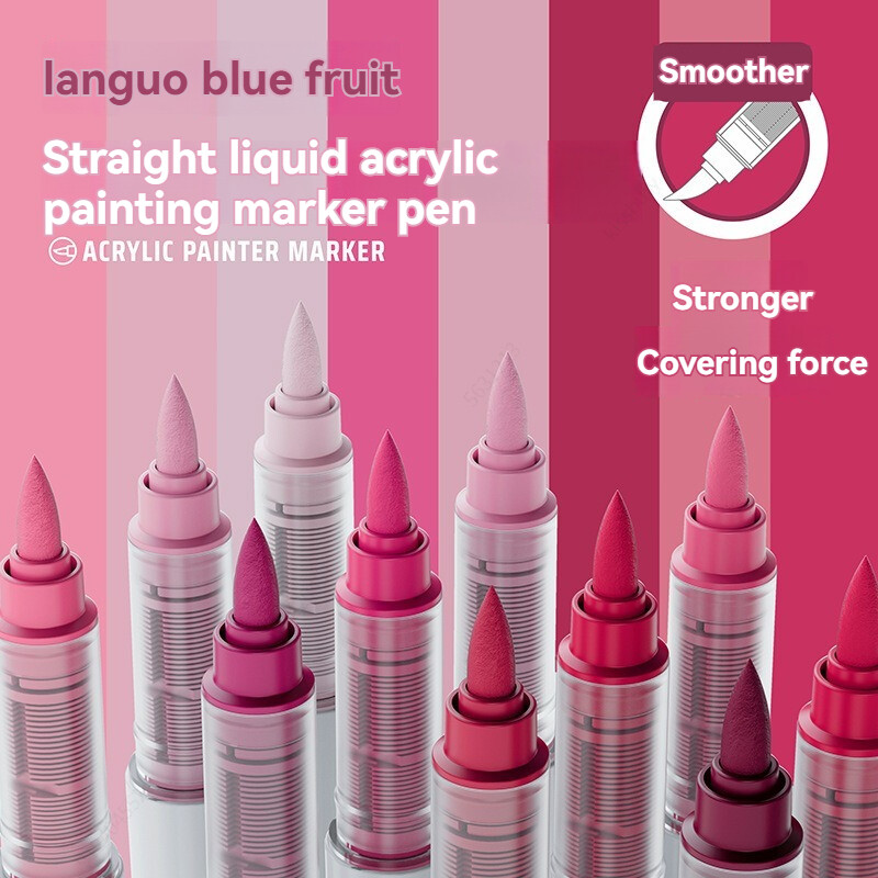 9 цвята химикалки с акрилна боя, маркери, първокласни акрилни писалки с цвят на кожата за дърво, платно, камък, скала, живопис, стъклокерамика