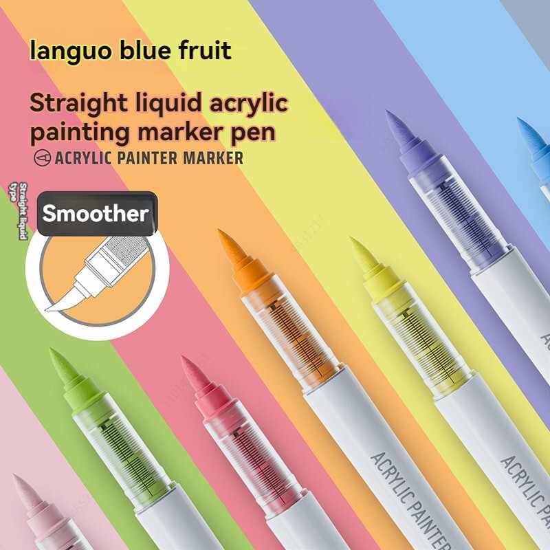 9 цвята химикалки с акрилна боя, маркери, първокласни акрилни писалки с цвят на кожата за дърво, платно, камък, скала, живопис, стъклокерамика