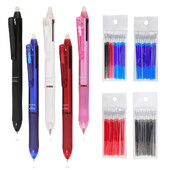 Комплект многоцветни изтриваеми химикалки 3 в 1, синьо, черно, червено мастило, 0,5 mm гел химикалка, японски канцеларски материали, офис, училище, инструменти за писане