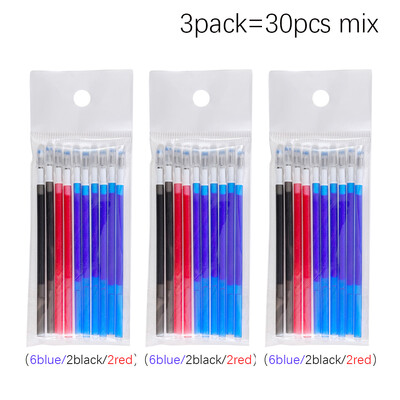 Комплект многоцветни изтриваеми химикалки 3 в 1, синьо, черно, червено мастило, 0,5 mm гел химикалка, японски канцеларски материали, офис, училище, инструменти за писане