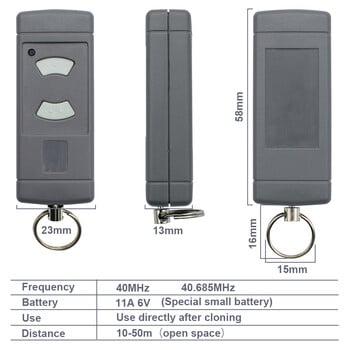 2/4 Κουμπιά 40,685 MHz HORMANN HSM4 HSM2 HSE4 HSE2 HS4 HS2 Τηλεχειριστήριο γκαράζ Duplicator Clone 40MHz Gate Door Ope