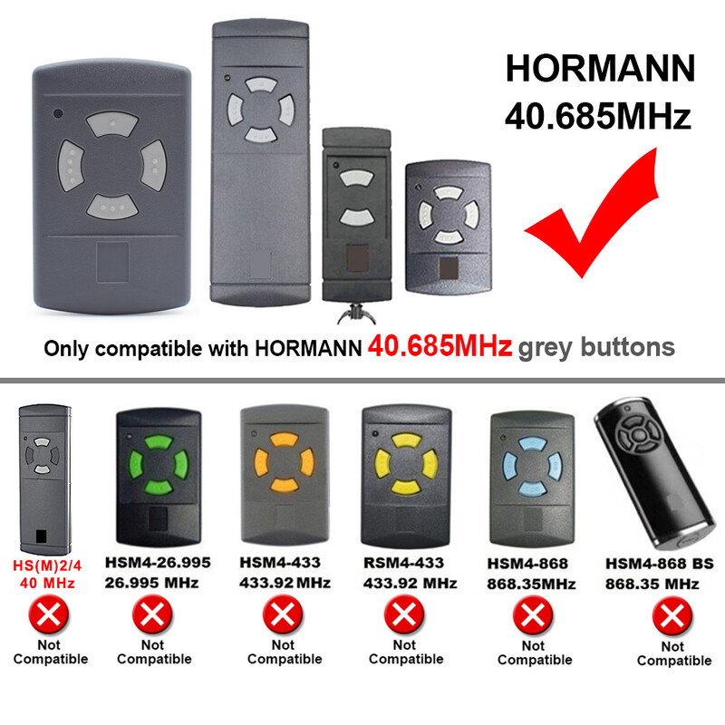 2/4 tipke 40,685 MHz HORMANN HSM4 HSM2 HSE4 HSE2 HS4 HS2 Garažni daljinski upravljač Duplicator Clone 40MHz Gate Door Ope