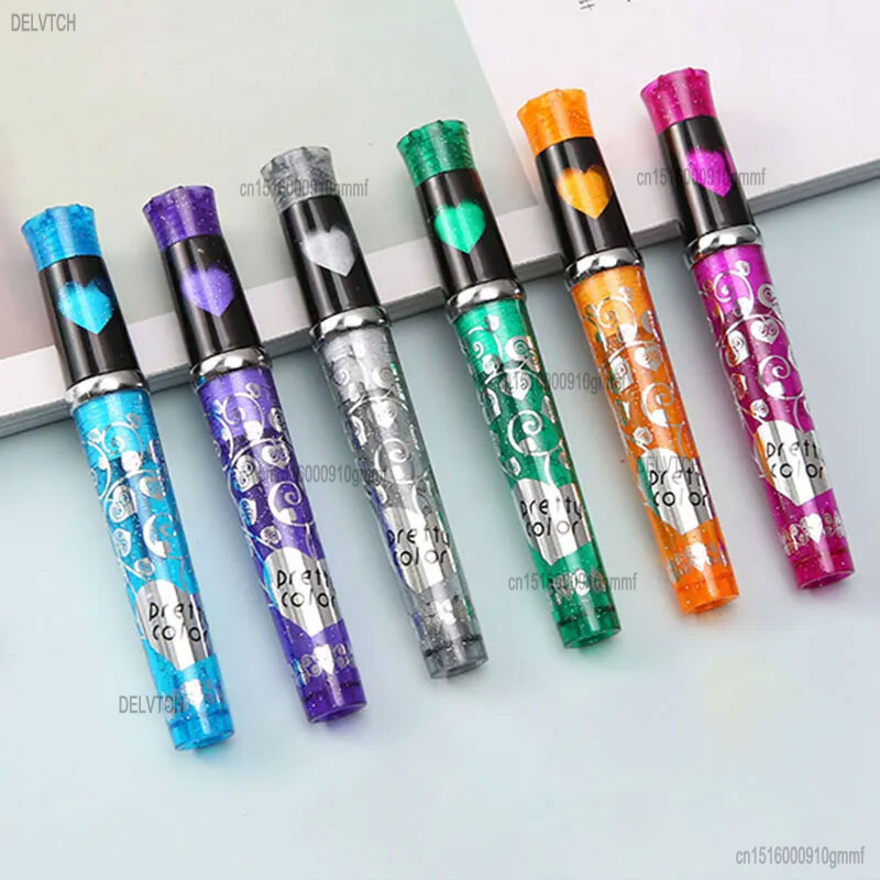 DELVTCH Set boja od 6 komada, periva svjetlucava olovka s gelom za tetoviranje, tintna olovka 1,0 mm, vrh za umjetnost, crtanje grafita, slika, DIY Poklon za ukrašavanje kože