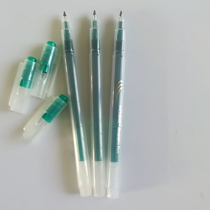 Izbrisive gel olovke na uvlačenje za crtanje i pisanje, zelene, fine point, razne tinte u boji, 0,7 mm, 3 kom