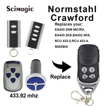 NORMSTAHL RCU 433 2K / EA433 2KM Micro / Crawford / Magic 1000 Τηλεχειριστήριο γκαραζόπορτας 433,92 MHz Rolling Code Gate KeyFob