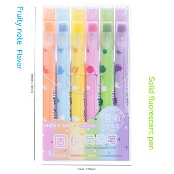 6 χρώματα/σετ Παστέλ τζελ highlighters Άρωμα Bible highlighters No Bleed Bible Art Markers Journaling School Supplies