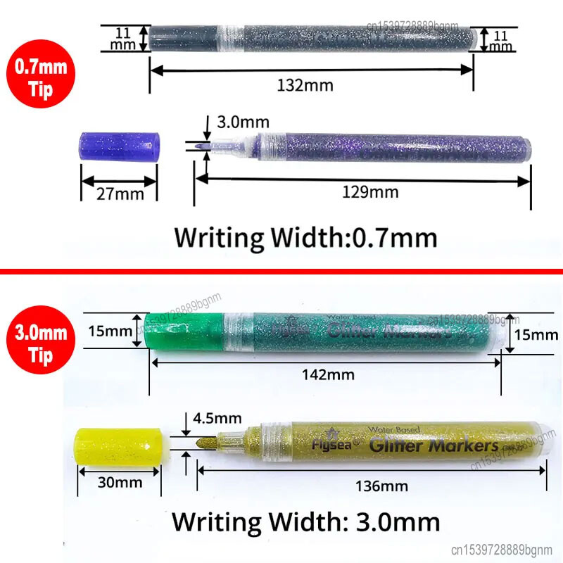 12 kom svjetlucave boje akrilne boje svjetlucavi marker olovka 3,0 mm 0,7 mm vrh umjetničko crtanje kamen kamen drvo plakat platno keramički spomenar