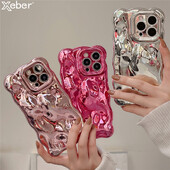 Luksuzna folija s valovitim kovrčavim rubovima za iPhone 16 15 11 12 13 14 Pro Max Plus 3D nejednakost mekana zaštitna maska za kameru