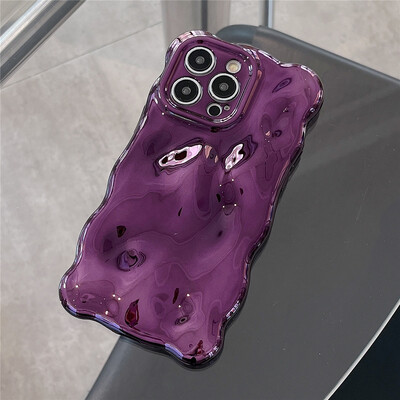 Luksuzna folija s valovitim kovrčavim rubovima za iPhone 16 15 11 12 13 14 Pro Max Plus 3D nejednakost mekana zaštitna maska za kameru