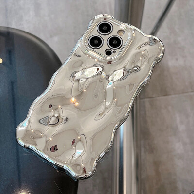 Luksuzna folija s valovitim kovrčavim rubovima za iPhone 16 15 11 12 13 14 Pro Max Plus 3D nejednakost mekana zaštitna maska za kameru