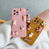 Θήκες τηλεφώνου 3D Bears για iPhone 11 12 13 14 15 Pro Max Soft Silicon θήκη για iPhone X XR XS Max 7 8 6 6s Plus Se 2020