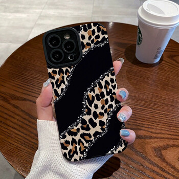 Fashion Joint Leopard Silione Θήκη τηλεφώνου για iPhone 13 14 11 12 15 Pro Max Mini SE 7 8 Plus X XS XR Μαλακό πλήρες κάλυμμα